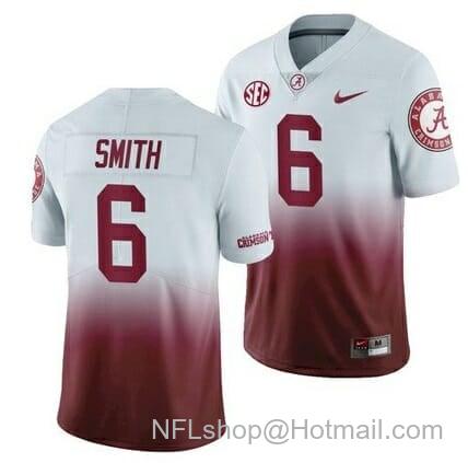 Men's Nike Alabama Crimson Tide #6 DeVonta Smith College NCAA Football White Red Jersey