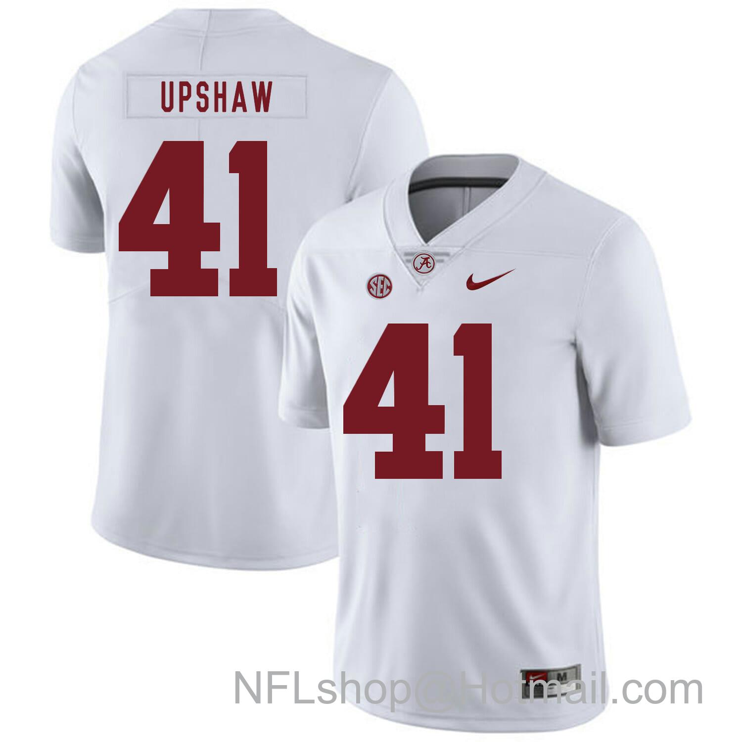 Men's Nike Alabama Crimson Tide #41 Courtney Upshaw College Football Jersey White