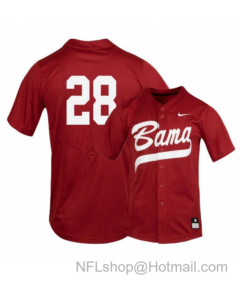 Men's Nike Alabama Crimson Tide 28 Gentry Tyler Red College Baseball Jersey