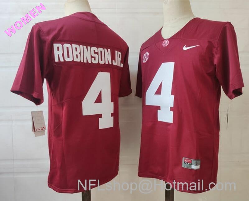 Women's Nike Alabama Crimson Tide #4 Robinson JR. NCAA Football Jersey Red