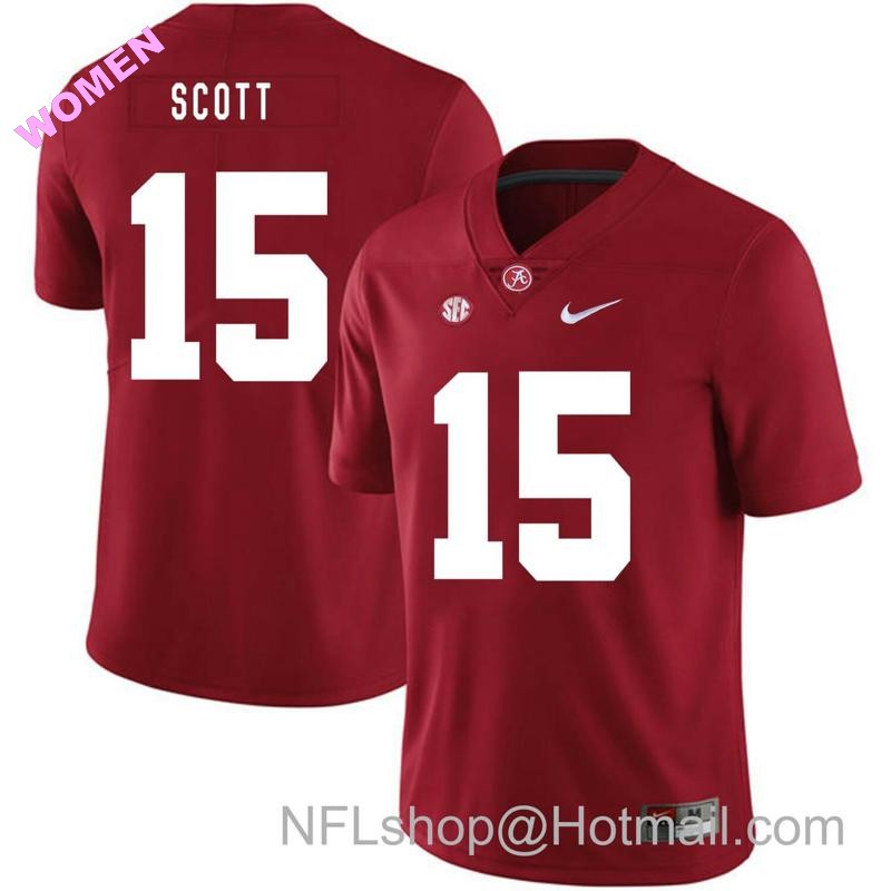 Women's Nike Alabama Crimson Tide #15 JK Scott College Football Jersey Red