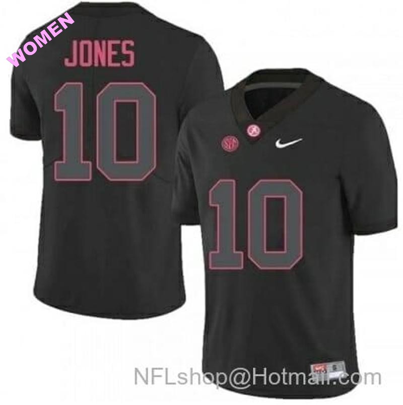 Women's Nike Alabama Crimson Tide #10 Mac Jones Football Black Jersey