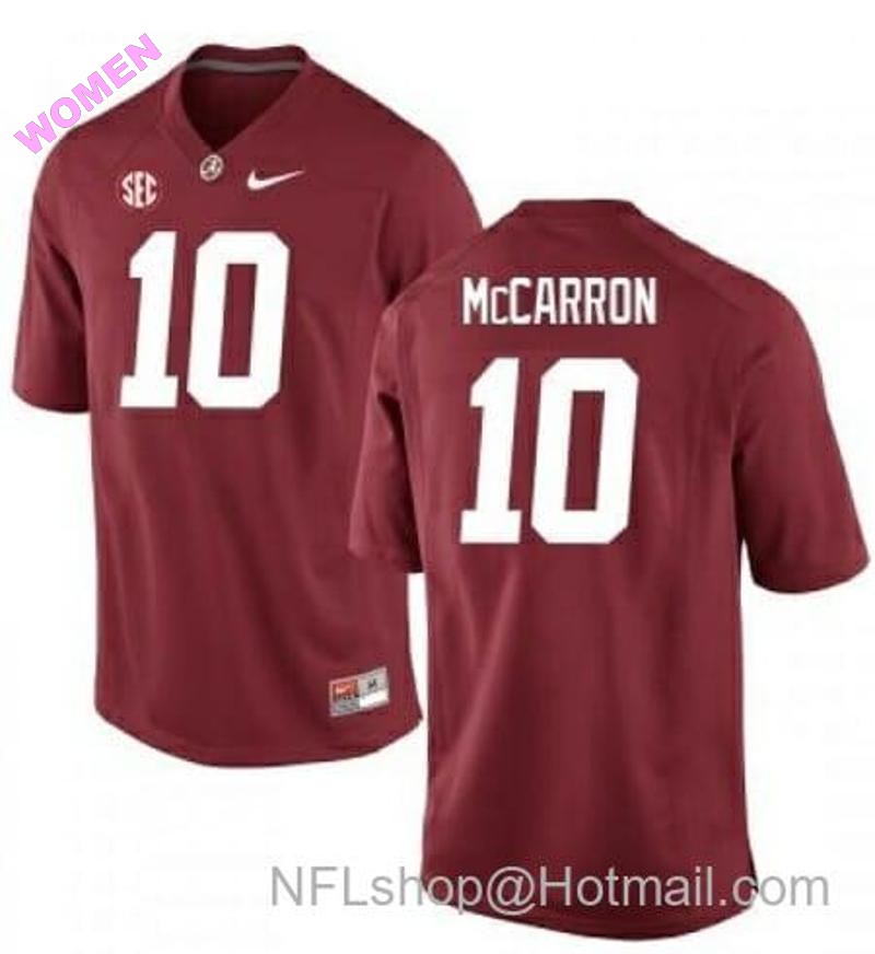 Women's Nike Alabama Crimson Tide #10 AJ McCarron NCAA Football Jersey Red