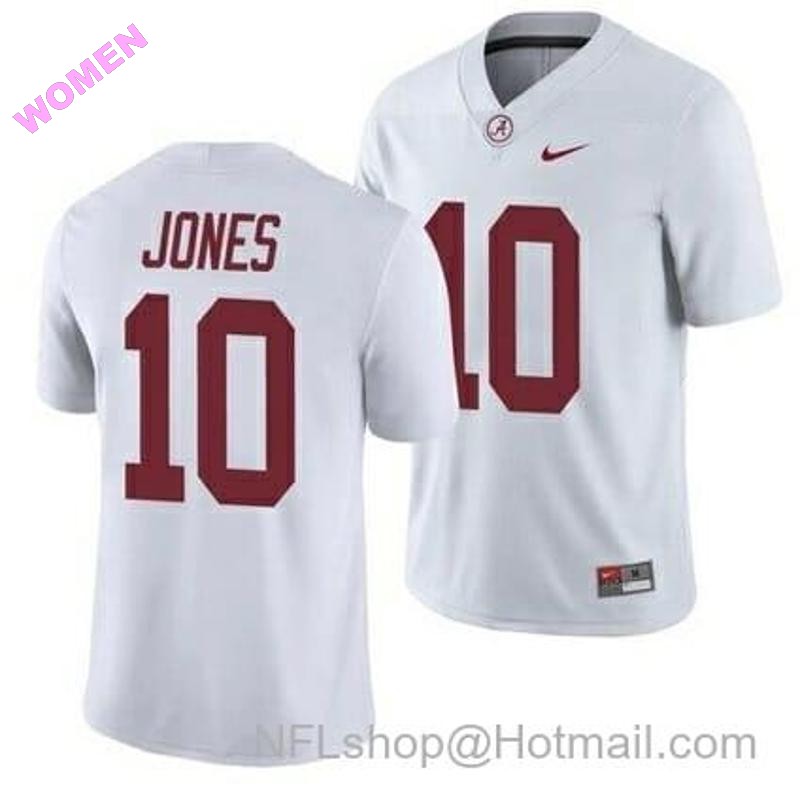 Women's Nike Alabama Crimson Tide #10 Mac Jones NCAA Football White Jersey