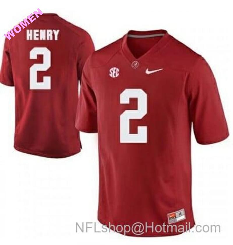 Women's Nike Alabama Crimson Tide #2 Derrick Henry Color Stitched Jersey Red