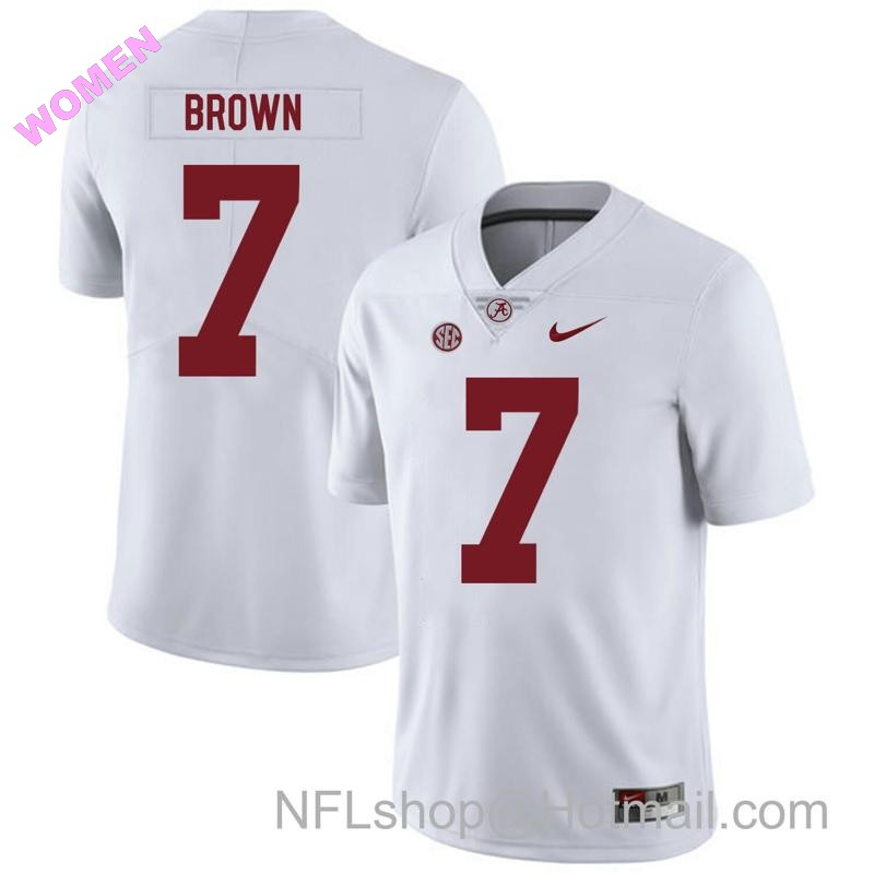 Women's Nike Alabama Crimson Tide #7 Tony Brown College Football Jersey White