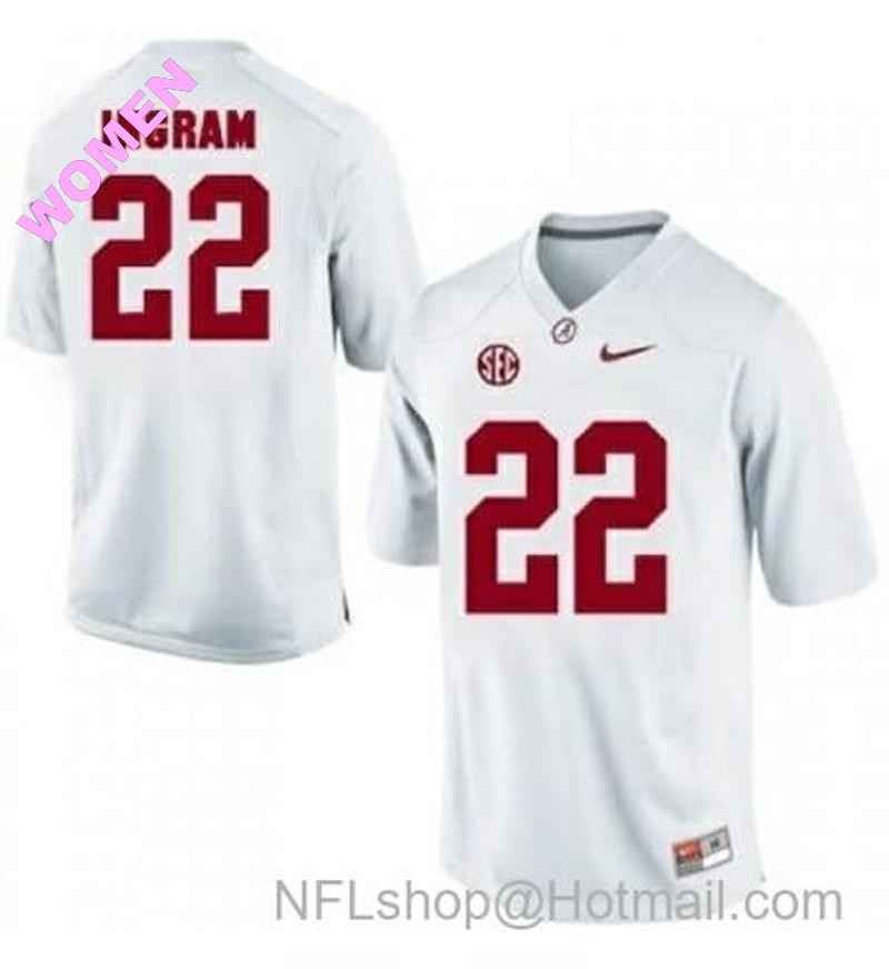 Women's Nike Alabama Crimson Tide #22 Mark Ingram NCAA Football Jersey White