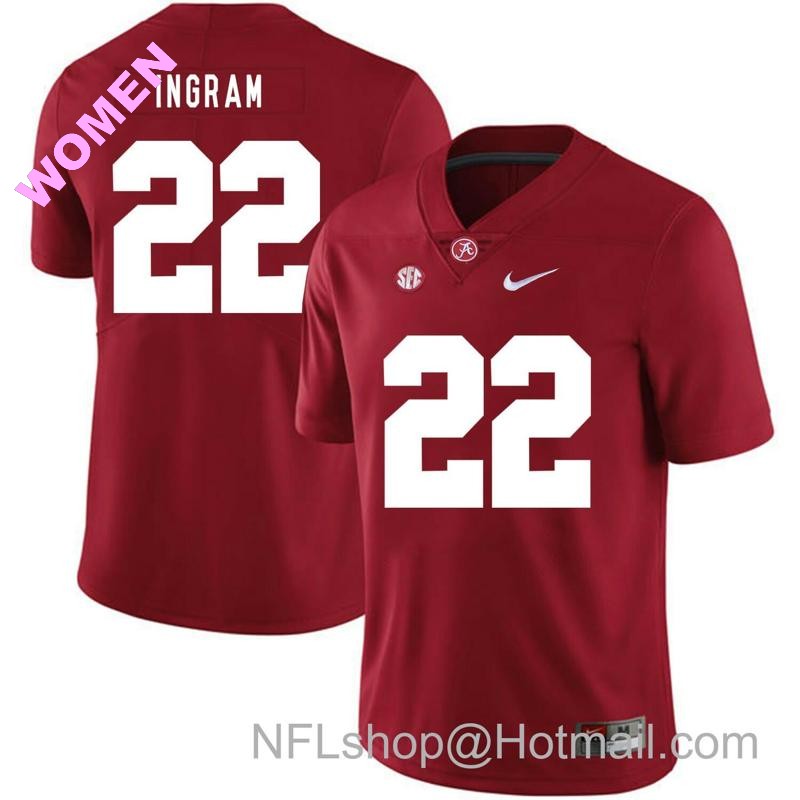 Women's Nike Alabama Crimson Tide #22 Mark Ingram College Football Jersey Red