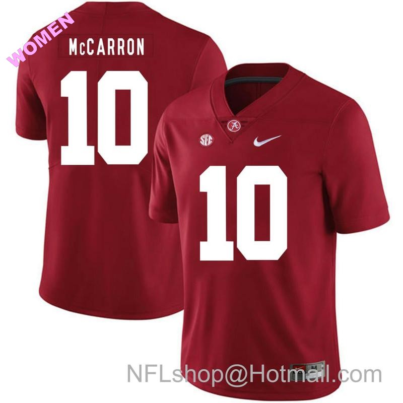 Women's Nike Alabama Crimson Tide #10 A.J McCarron College Football Jersey Red