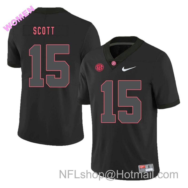 Women's Nike Alabama Crimson Tide #15 JK Scott College Football Jersey Black