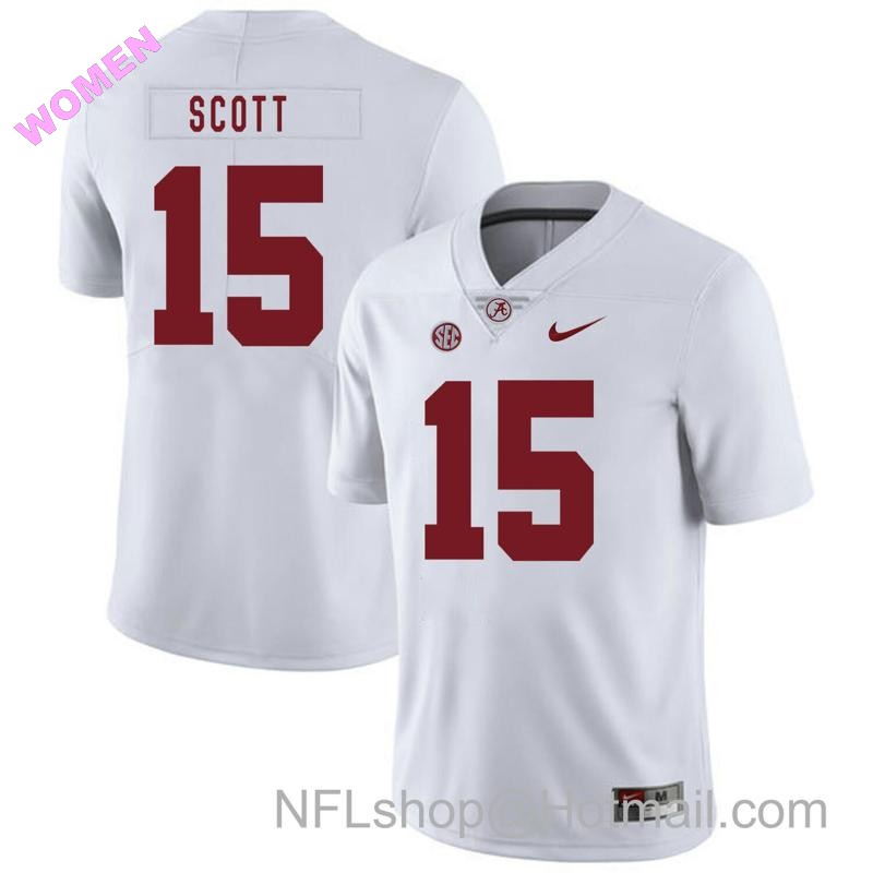 Women's Nike Alabama Crimson Tide #15 JK Scott College Football Jersey White