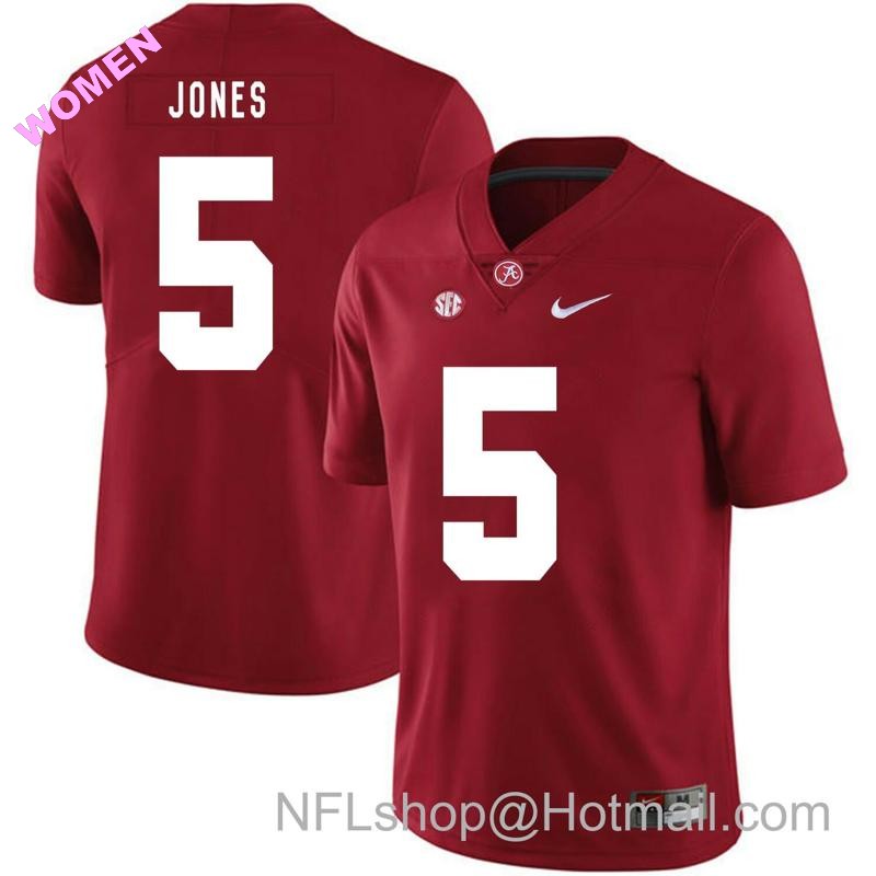 Women's Nike Alabama Crimson Tide #5 Cyrus Jones College Football Jersey Red