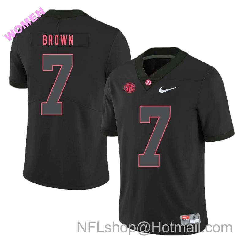 Women's Nike Alabama Crimson Tide #7 Tony Brown College Football Jersey Black