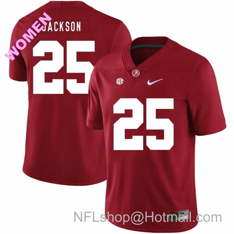 Women's Nike Alabama Crimson Tide #25 Kareem Jackson College Football Jersey Red