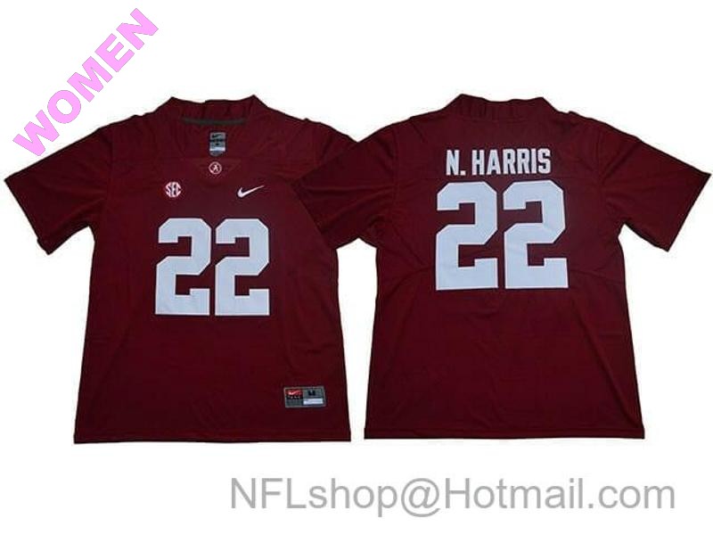 Women's Nike Alabama Crimson Tide #22 Najee Harris College Football Red Jersey