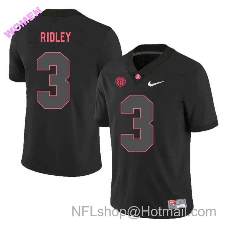 Women's Nike Alabama Crimson Tide #3 Calvin Ridley College Football Jersey Black