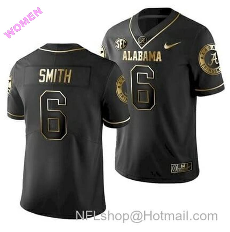 Women's Nike Alabama Crimson Tide #6 DeVonta Smith College Football Black Jersey