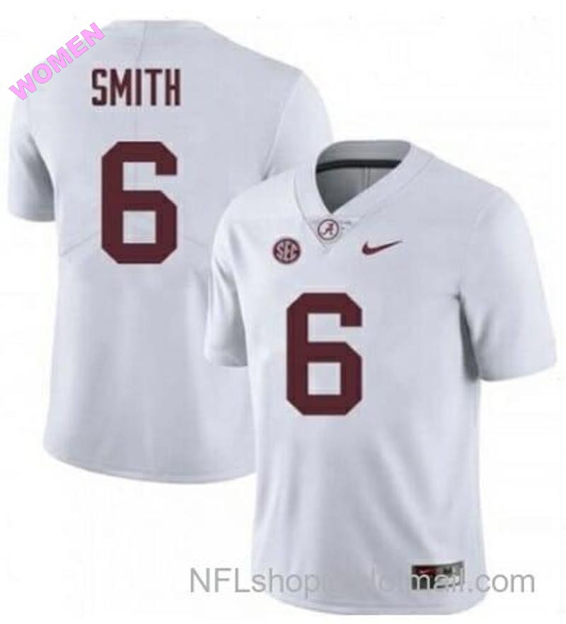 Women's Nike Alabama Crimson Tide #6 DeVonta Smith College Football Jersey White