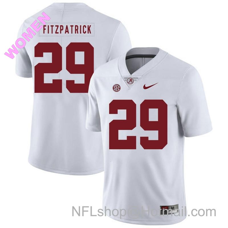 Women's Nike Alabama Crimson Tide #29 Minkah Fitzpatrick Football Jersey White