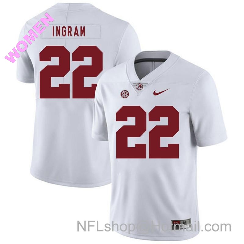 Women's Nike Alabama Crimson Tide #22 Mark Ingram College Football Jersey White