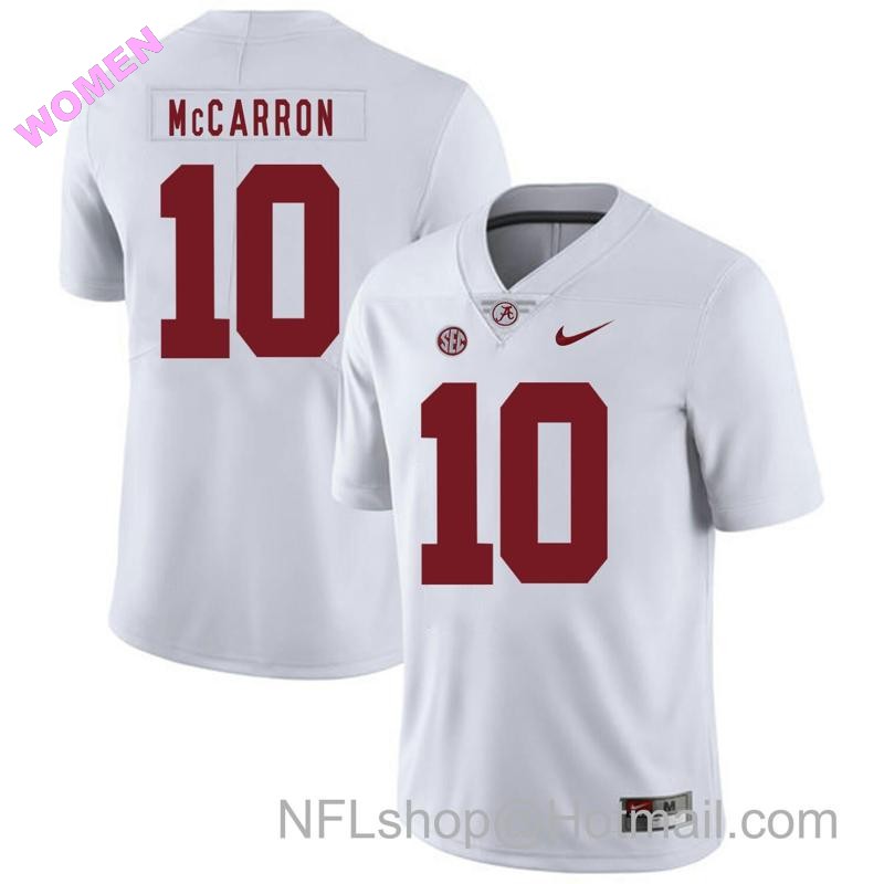 Women's Nike Alabama Crimson Tide #10 A.J McCarron College Football Jersey White