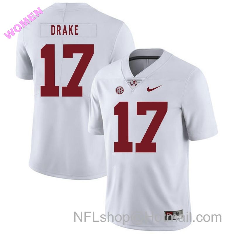 Women's Nike Alabama Crimson Tide #17 Kenyan Drake College Football Jersey White