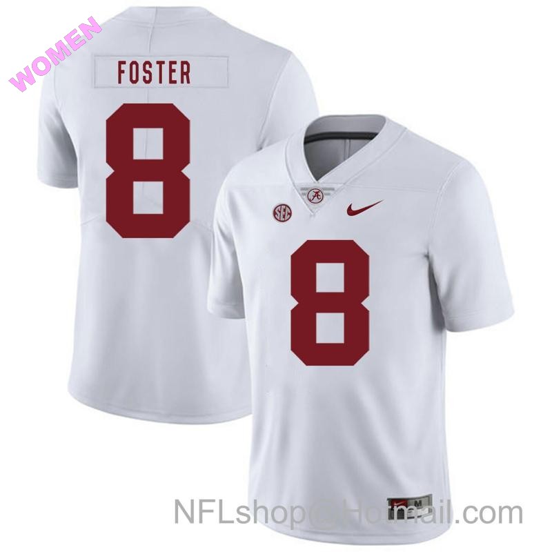 Women's Nike Alabama Crimson Tide #8 Robert Foster College Football Jersey White