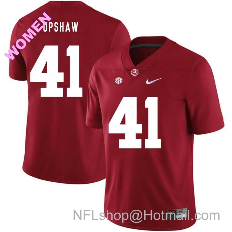 Women's Nike Alabama Crimson Tide #41 Courtney Upshaw College Football Jersey Red