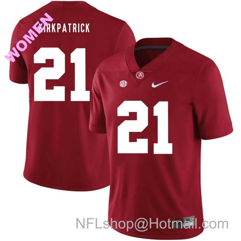 Women's Nike Alabama Crimson Tide #21 Dre Kirkpatrick College Football Jersey Red