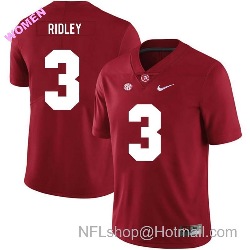 Women's Nike Alabama Crimson Tide #3 Calvin Ridley College Football Jersey Red