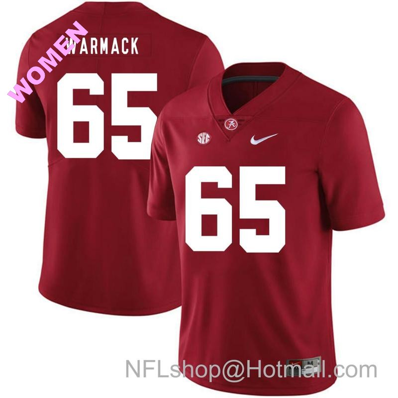 Women's Nike Alabama Crimson Tide #65 Chance Warmack College Football Jersey Red