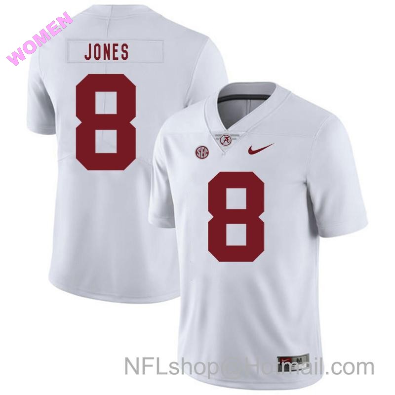 Women's Nike Alabama Crimson Tide #8 Julio Jones College Football Jersey White