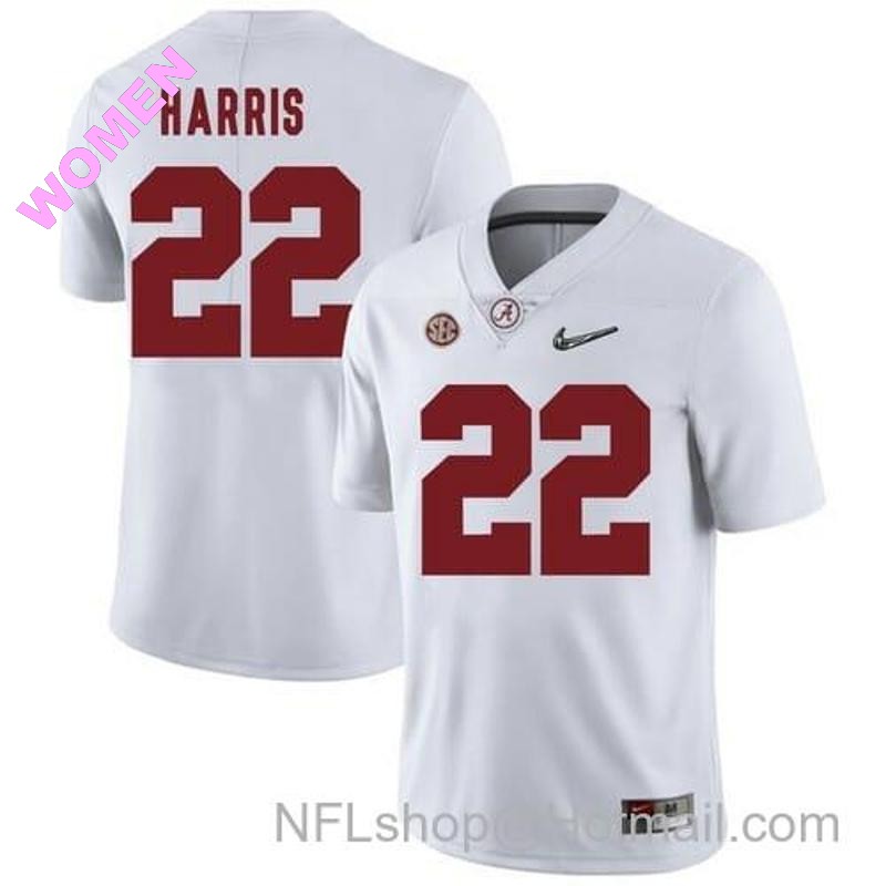 Women's Nike Alabama Crimson Tide #22 Najee Harris College Football White Jersey