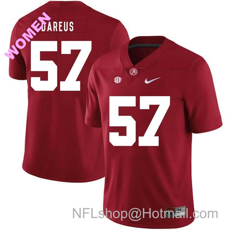 Women's Nike Alabama Crimson Tide #57 Marcell Dareus College Football Jersey Red