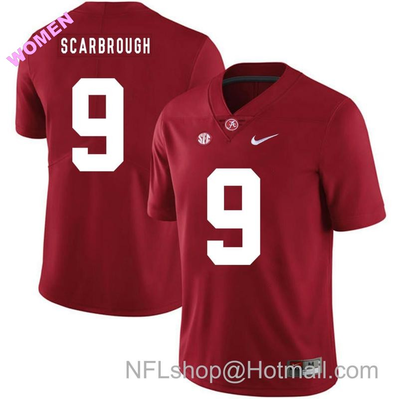 Women's Nike Alabama Crimson Tide #9 Bo Scarbrough College Football Jersey Red