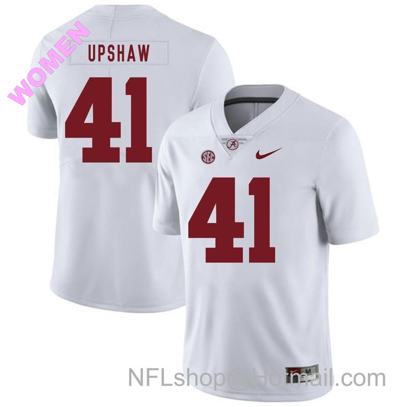 Women's Nike Alabama Crimson Tide #41 Courtney Upshaw College Football Jersey White