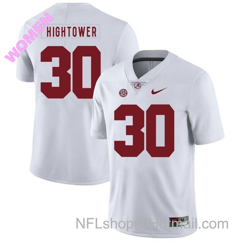 Women's Nike Alabama Crimson Tide #30 Dont'a Hightower College Football Jersey White