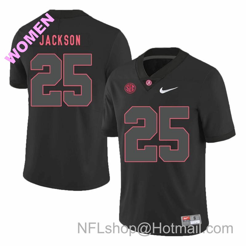 Women's Nike Alabama Crimson Tide #25 Kareem Jackson College Football Jersey Black