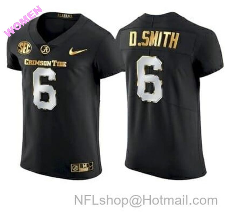 Women's Nike Alabama Crimson Tide #6 DeVonta Smith College NCAA Black Jersey Football