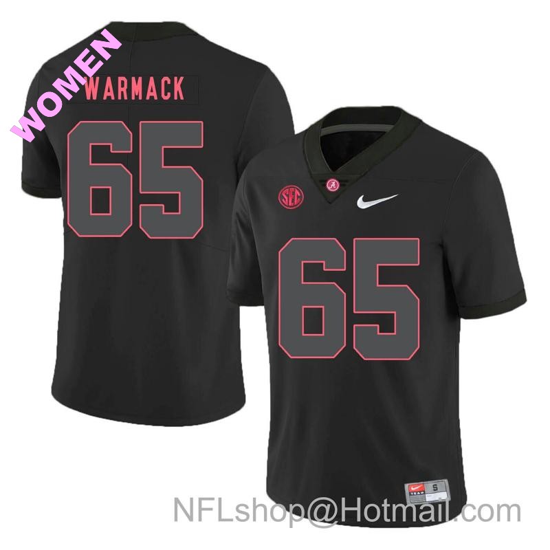 Women's Nike Alabama Crimson Tide #65 Chance Warmack College Football Jersey Black