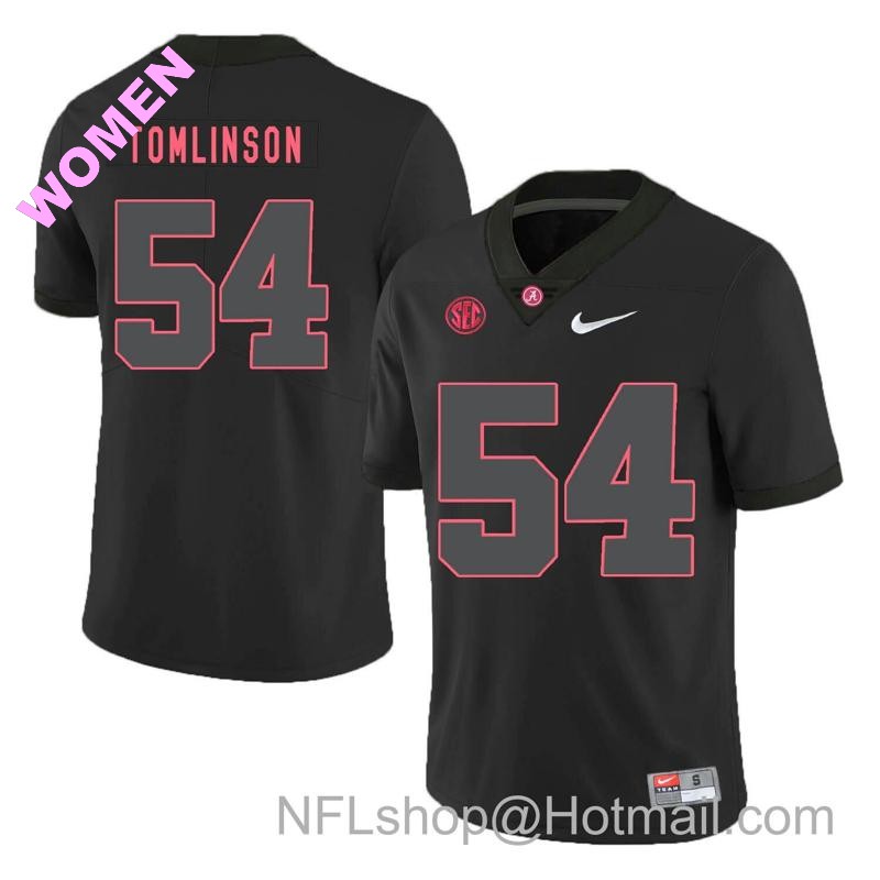 Women's Nike Alabama Crimson Tide #54 Dalvin Tomlinson College Football Jersey Black