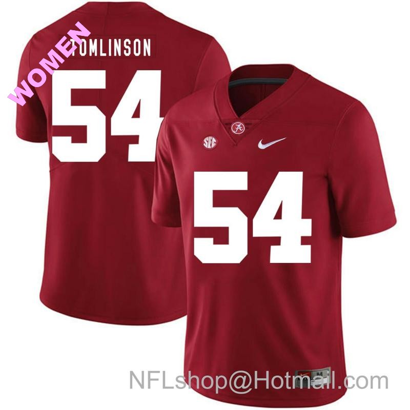 Women's Nike Alabama Crimson Tide #54 Dalvin Tomlinson College Football Jersey Red