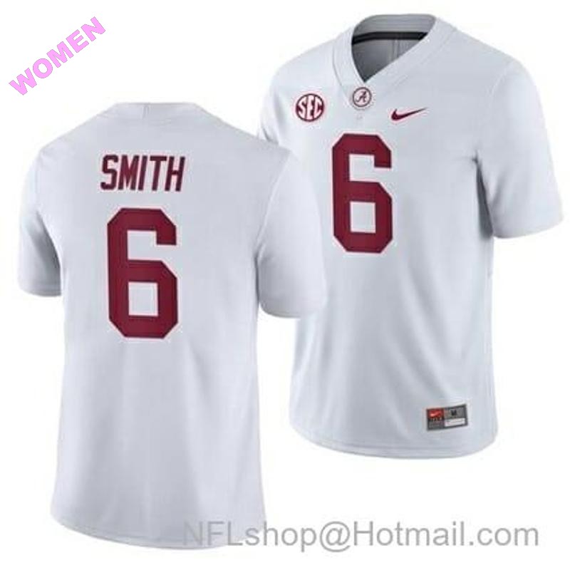 Women's Nike Alabama Crimson Tide #6 DeVonta Smith College NCAA Football White Jersey