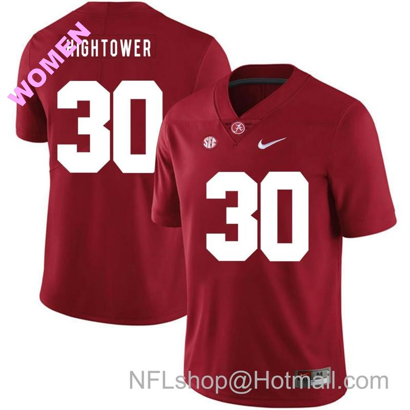 Women's Nike Alabama Crimson Tide #30 Dont'a Hightower College Football Jersey Red