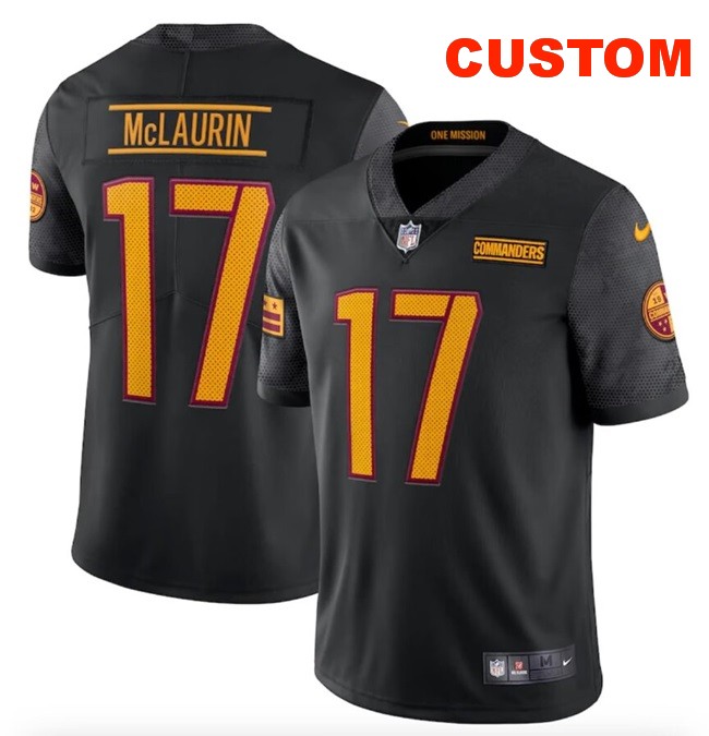 Men's Washington Commanders ACTIVE PLAYER Custom Black Vapor Stitched Football Jersey