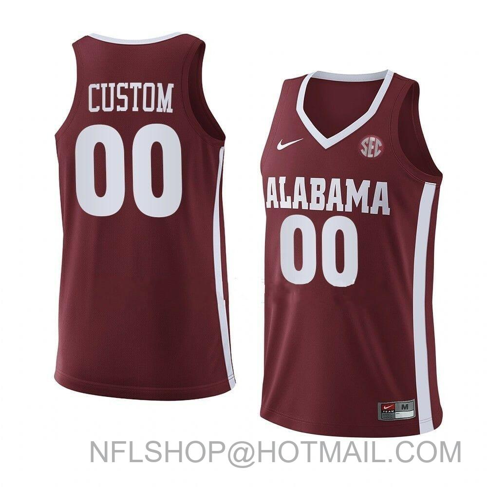 Men's Custom Nike Alabama Alabama Crimson Tide Jersey Basketball College SEC Name and Number Crimson