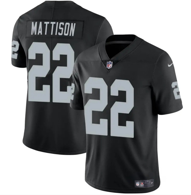 Men's Las Vegas Raiders #22 Alexander Mattison Black 2024 Vapor Stitched Football Jersey