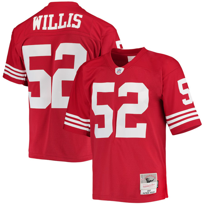 Men's San Francisco 49ers #52 Patrick Willis Red 2007 Legacy Throwback Stitched Jersey