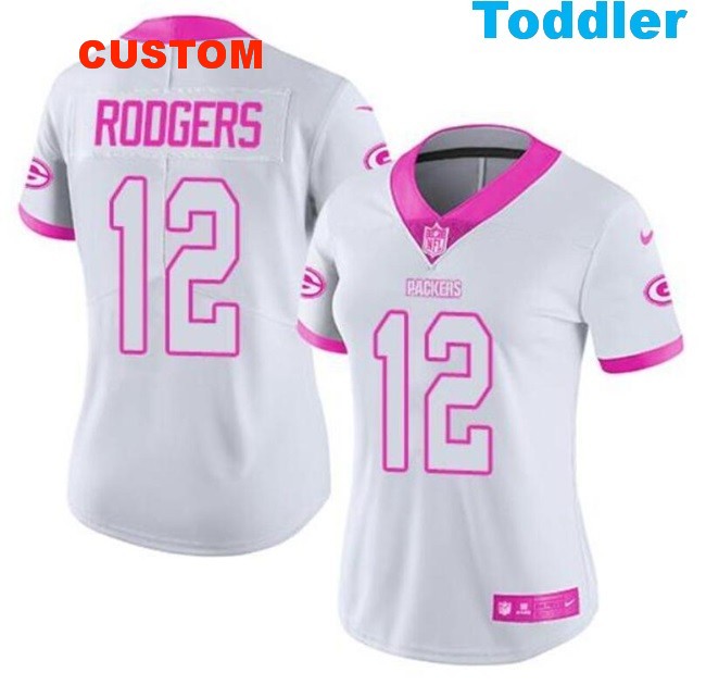 Toddlers Green Bay Packers ACTIVE PLAYER Custom White_Pink Vapor Untouchable Limited Stitched Jersey