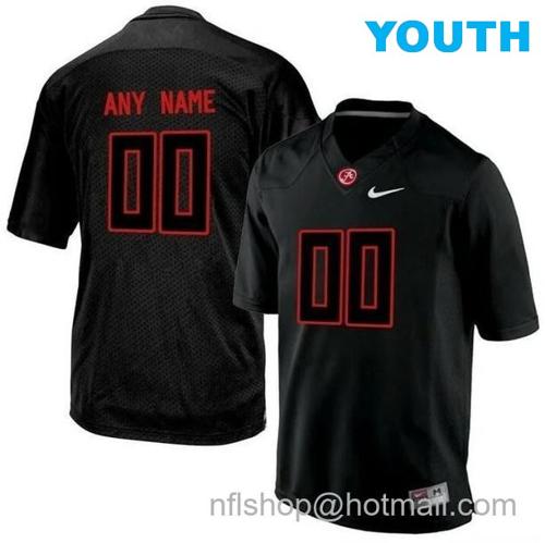 Youth Nike Alabama Crimson Tide Custom Jersey Blackout College Limited Football